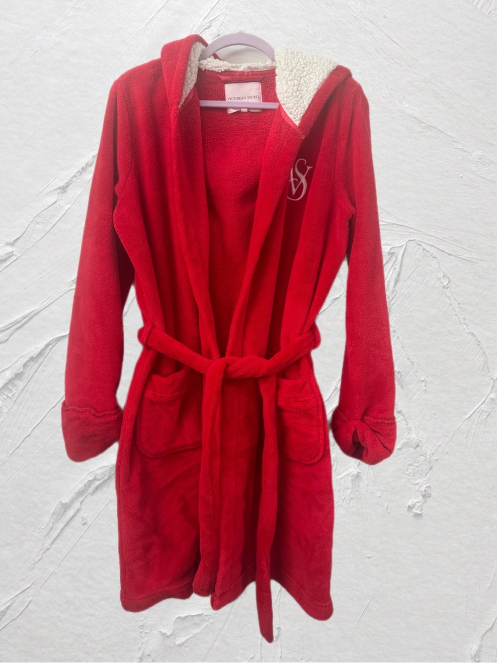Victoria’s Secret Red Plush Robe with Belt M